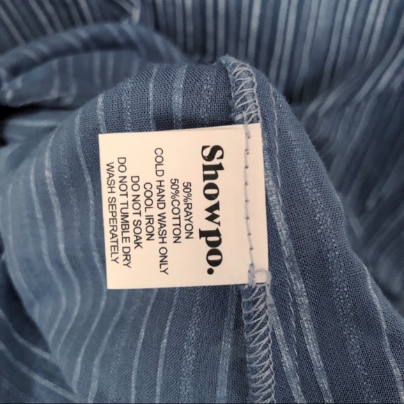 NEW Showpo Don’t Mention It Dress Blue Button 8 - Picture 8 of 11
